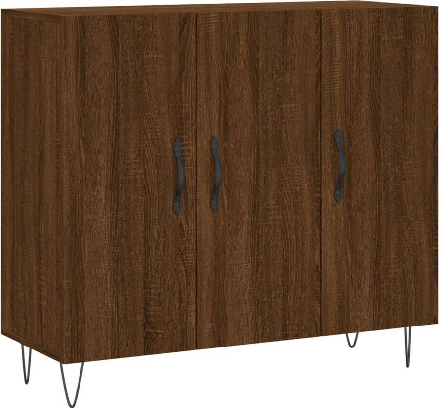 VidaXL -Dressoir-90x34x80-cm-bewerkt-hout-bruineikenkleurig