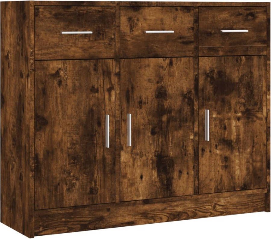 VidaXL -Dressoir-91x28x75-cm-bewerkt-hout-gerookt-eikenkleurig