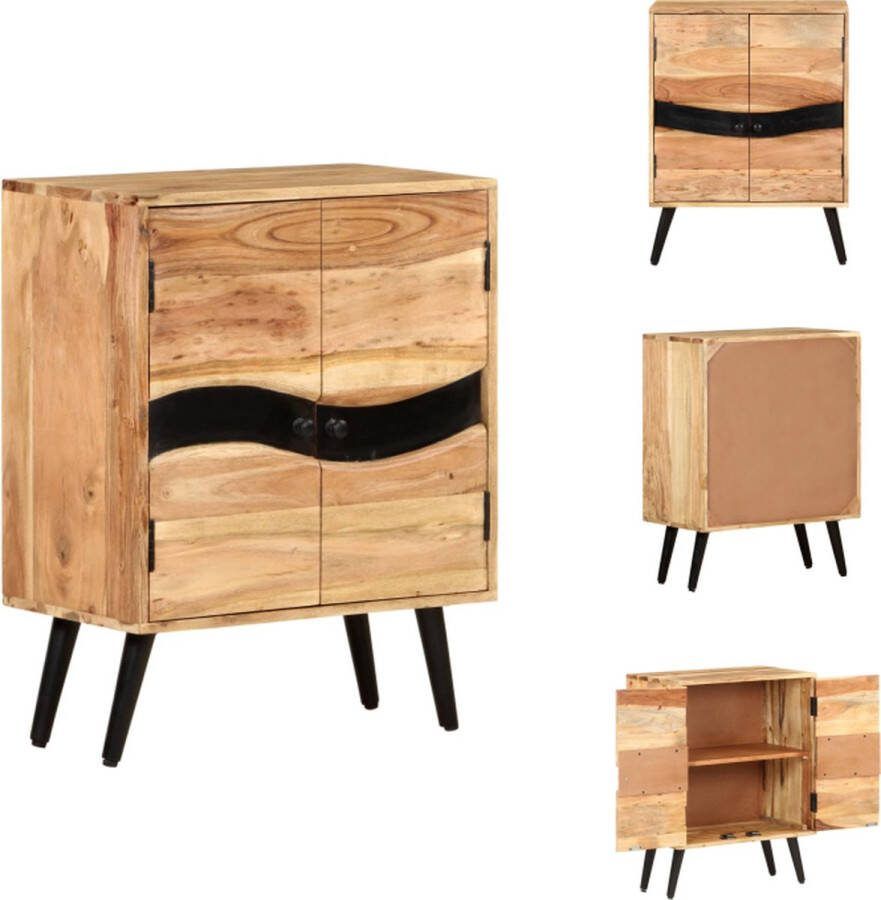 VidaXL Dressoir Acaciahout 57 x 34 x 75 cm Rustieke Charme Massief en Duurzaam Keukenkast