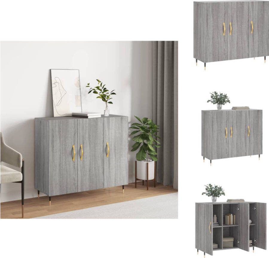 VidaXL Dressoir Afmetingen- 90 x 34 x 80 cm Kleur- grijs sonoma eiken Keukenkast