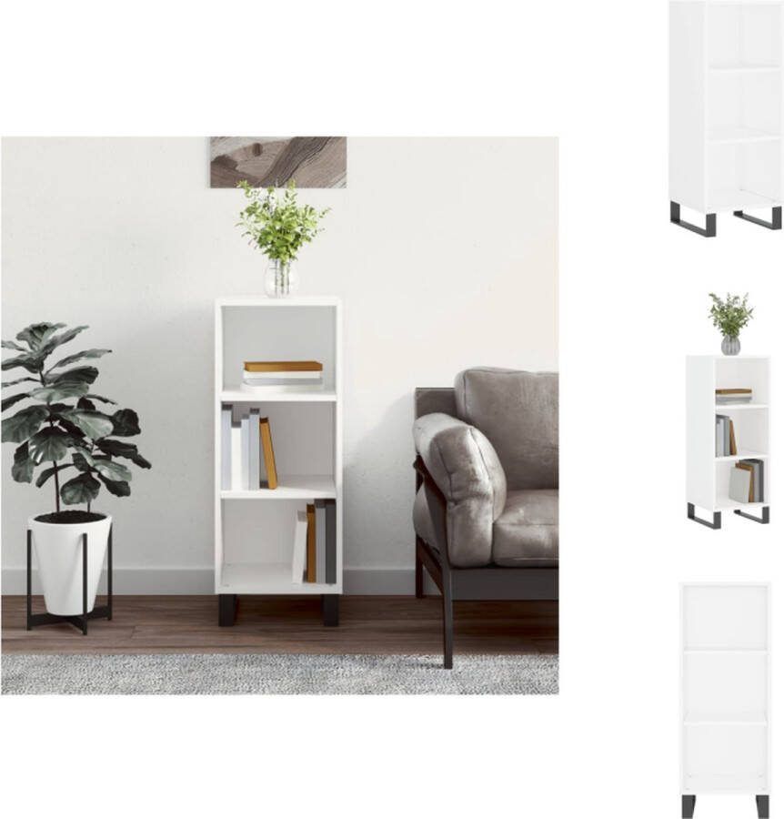 VidaXL Dressoir Basic Wit 34.5 x 32.5 x 90 cm Duurzaam hout metaal Keukenkast