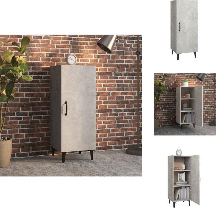 VidaXL Dressoir Betongrijs 34.5 x 34 x 90 cm Bewerkt hout Keukenkast