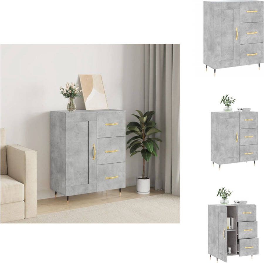 VidaXL Dressoir Betongrijs 69.5 x 34 x 90 cm Tijdloos design Keukenkast