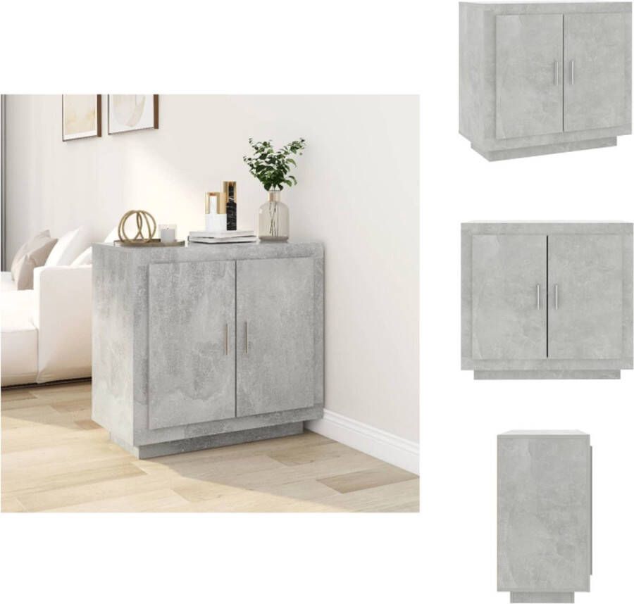 VidaXL Dressoir Betongrijs 80x40x75 cm Stevig frame Keukenkast