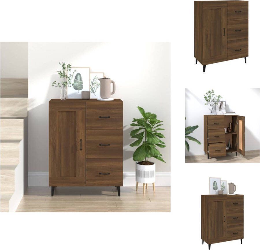 VidaXL Dressoir Bijzetkast 69.5 x 34 x 90 cm Bruineiken Keukenkast