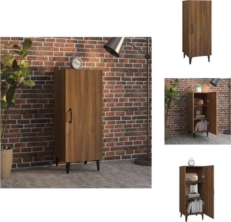 VidaXL Dressoir Bruineiken 34.5 x 34 x 90 cm Praktisch en trendy meubel van hoogwaardig bewerkt hout Voldoende opbergruimte Monteren aan wand vereist Inclusief montagehandleiding Shop nu! Keukenkast