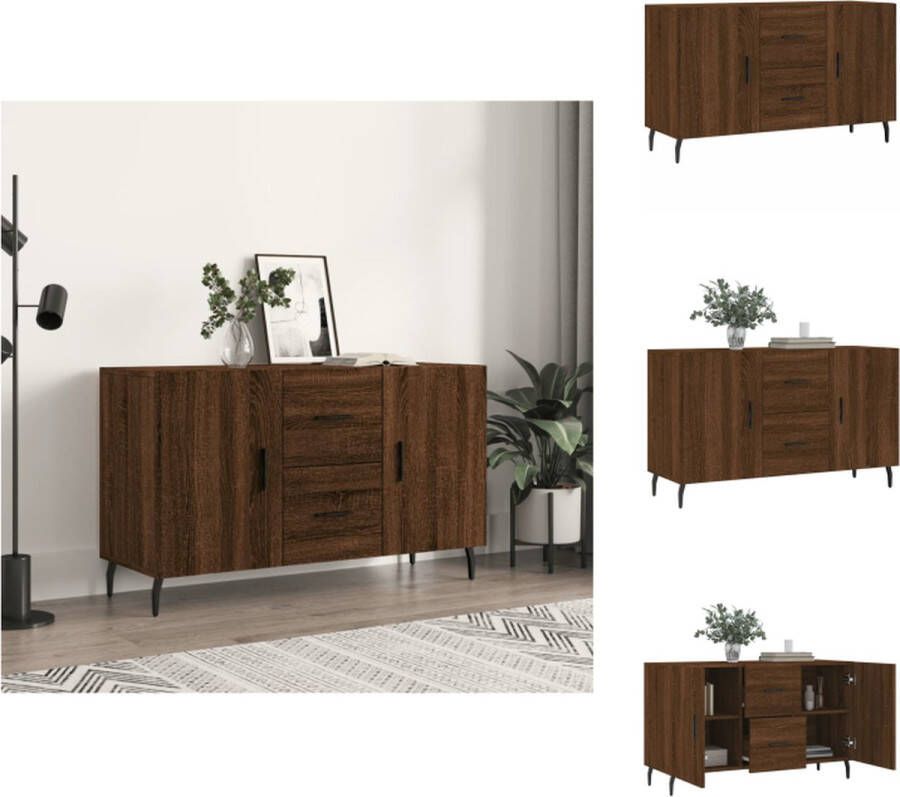 VidaXL Dressoir Bruineiken Metalen Poten 100 x 36 x 60 cm Keukenkast