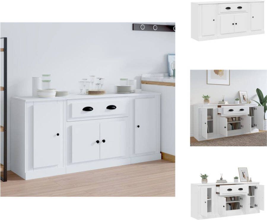 VidaXL Dressoir Classic 145x35.5x67.5 cm Wit Keukenkast