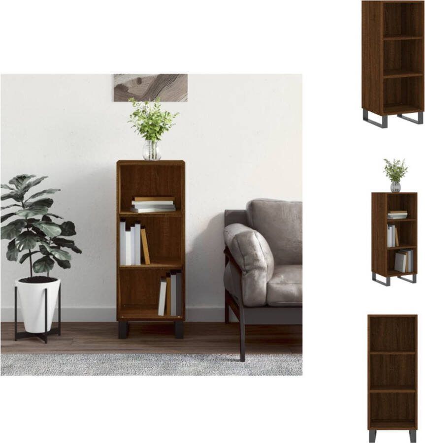 VidaXL Dressoir Classic Bruineiken 34.5 x 32.5 x 90 cm Duurzaam bewerkt hout Keukenkast
