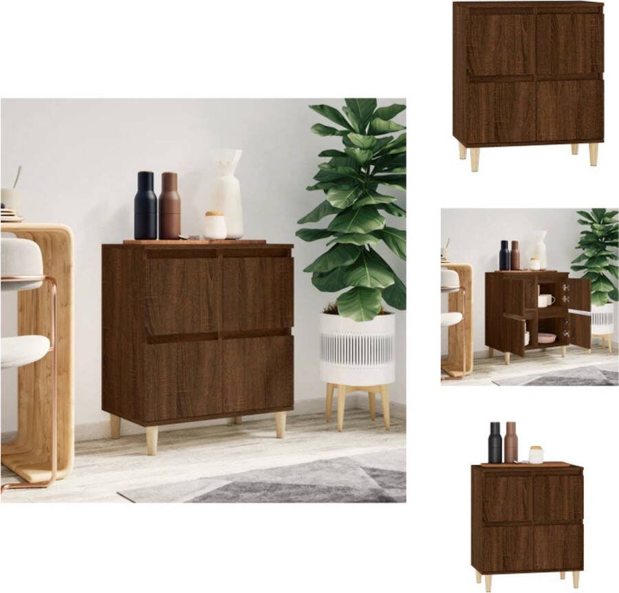 VidaXL Dressoir Classic Bruineiken 60 x 35 x 70 cm Duurzaam bewerkt hout Keukenkast