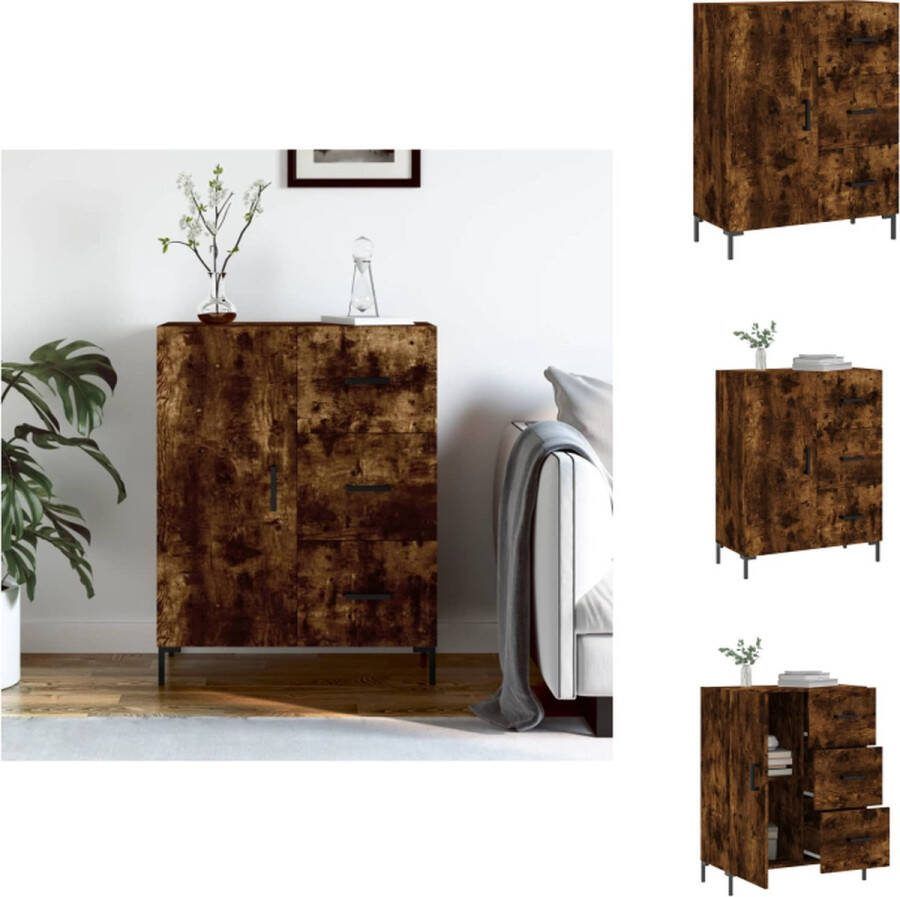 VidaXL Dressoir Classic Gerookt eiken 69.5 x 34 x 90 cm Keukenkast