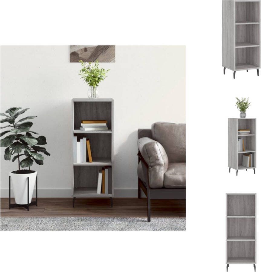 VidaXL Dressoir Classic Grey Sonoma Eiken 34.5x32.5x90 cm Duurzaam hout metaal Keukenkast