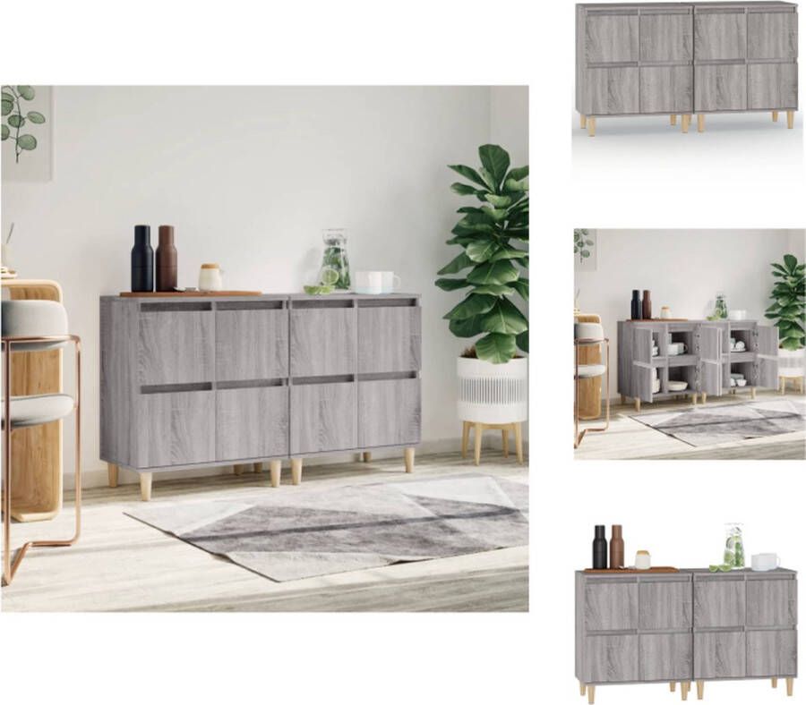 VidaXL Dressoir Classic Meubels 60 x 35 x 70 cm Grijs Sonoma eiken Keukenkast