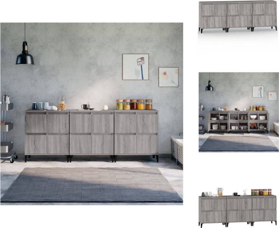 VidaXL Dressoir Classic s Meubel 60 x 35 x 70 cm Grijs Sonoma Eiken Keukenkast