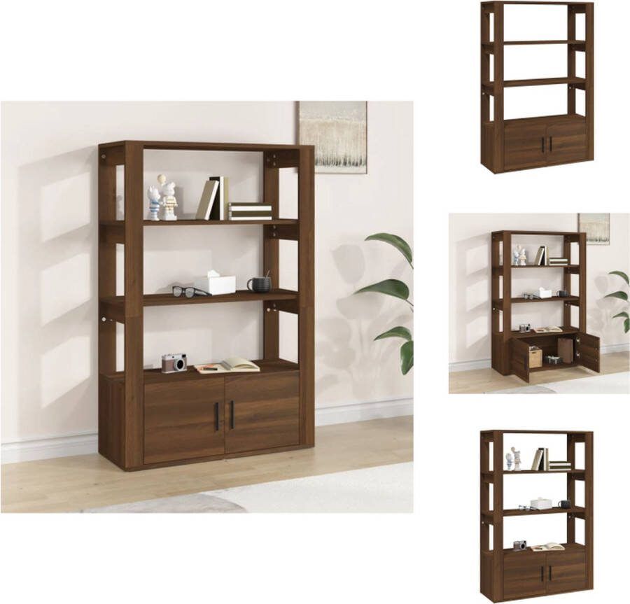 VidaXL Dressoir Elegant Bruineiken 80 x 30 x 119.5 cm Voldoende opbergruimte Keukenkast