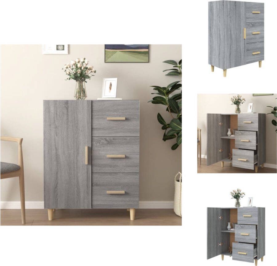VidaXL Dressoir Elegante Decoratieve meubels Afmeting- 69.5 x 34 x 90 cm Ken- Bewerkt hout Kleur- Grijs sonoma eiken Keukenkast