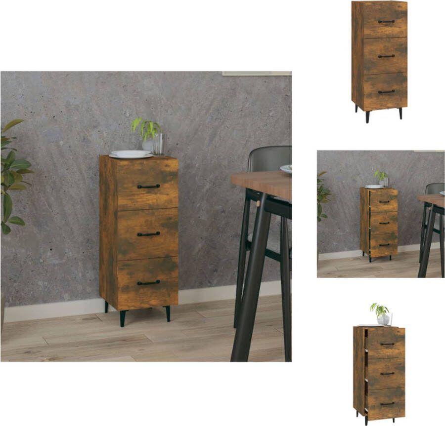 VidaXL Dressoir Gerookt Eiken 34.5 x 34 x 90 cm Stijlvol en praktisch Keukenkast