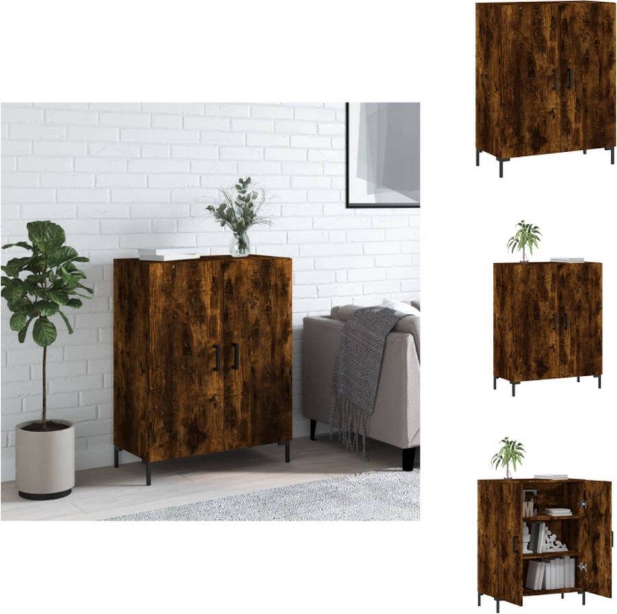 VidaXL Dressoir Gerookt eiken 69.5 x 34 x 90 cm Bewerkt hout Keukenkast
