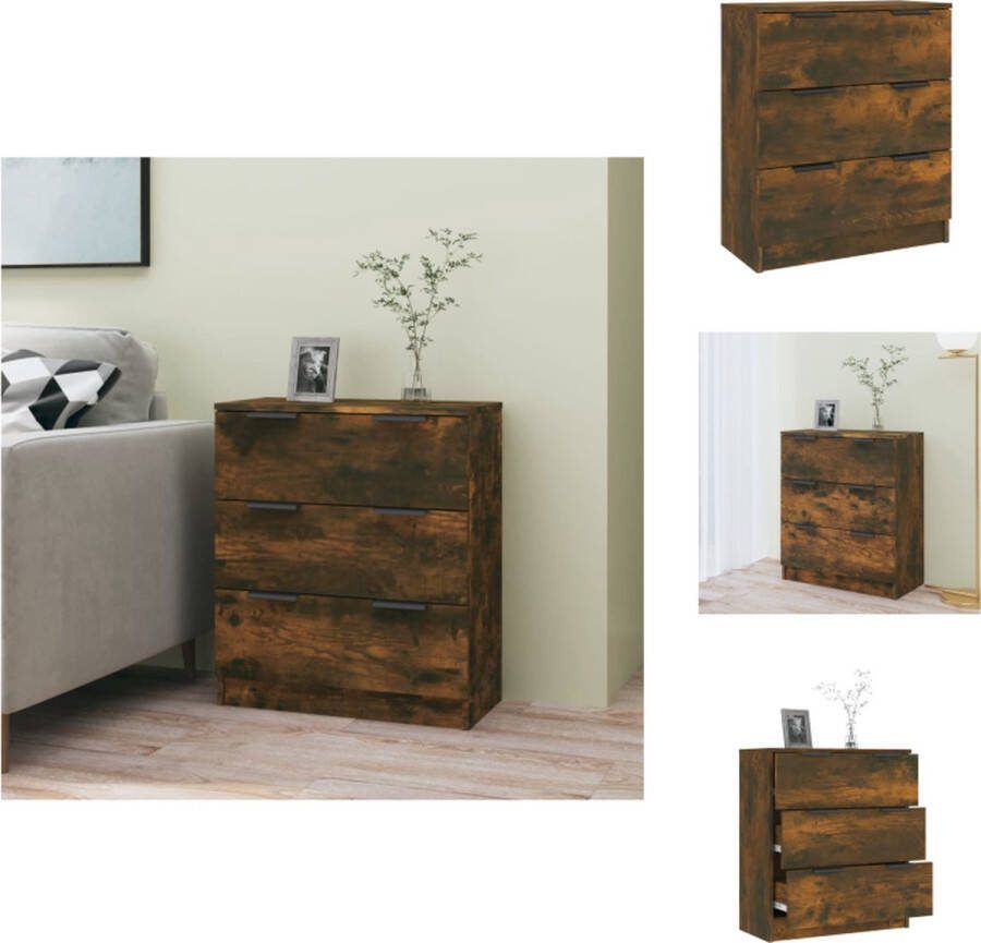 VidaXL Dressoir Gerookt Eiken Bewerkt Hout 60x30x70 cm Wandmontage vereist Keukenkast
