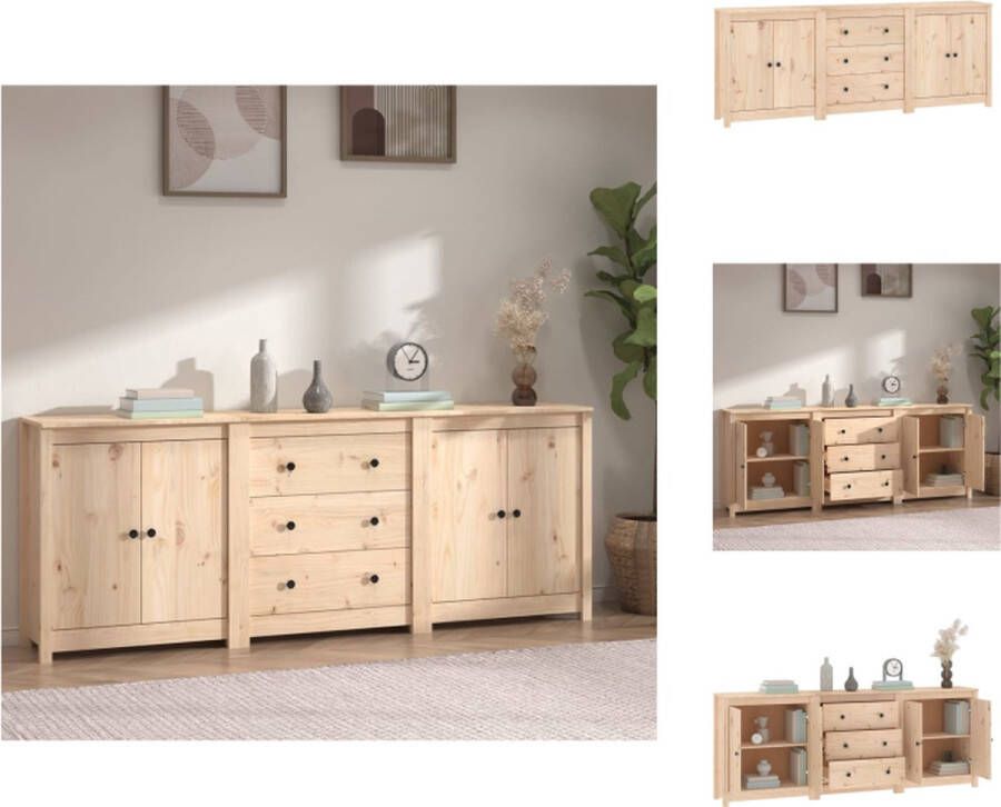 VidaXL Dressoir Grenenhout 210 x 35 x 80 cm Opbergruimte Stevig blad Keukenkast