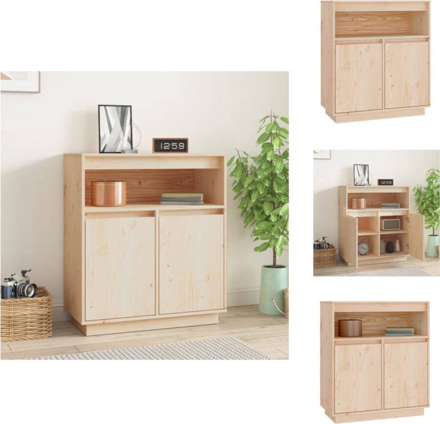 VidaXL Dressoir Grenenhout Bijzetkast 70 x 34 x 80 cm Natuurlijk karakter Keukenkast