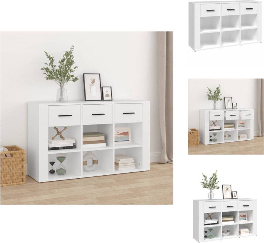 VidaXL Dressoir Klassiek Bijzetkast 100 x 30 x 59.5 cm Wit Keukenkast