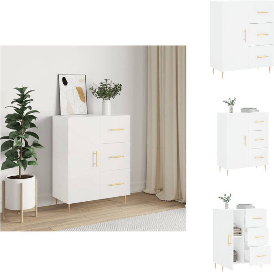 VidaXL Dressoir Klassiek Dressoir 69.5 x 34 x 90 cm Wit Keukenkast