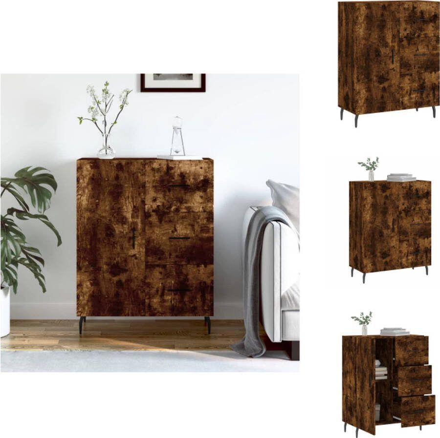 VidaXL Dressoir Klassiek Opbergkast 69.5 x 34 x 90 cm Ken- Gerookt eiken Keukenkast
