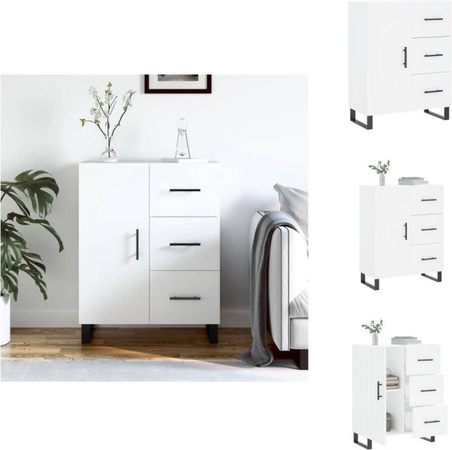 VidaXL Dressoir Klassiek Wit 69.5 x 34 x 90 cm Keukenkast