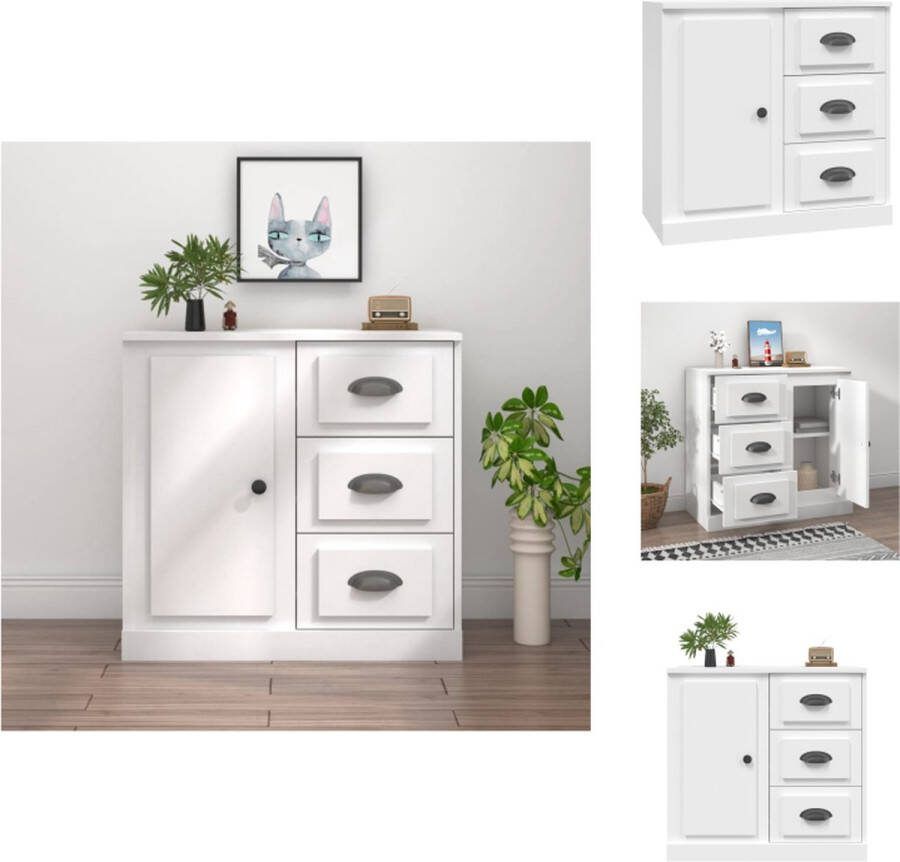 VidaXL Dressoir Klassieke Bijzetkast 70x35.5x67.5 cm Wit Keukenkast