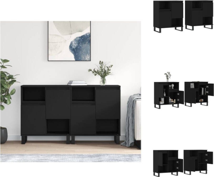 VidaXL Dressoir Klassieke Meubel 120x35x70 cm Zwart Keukenkast
