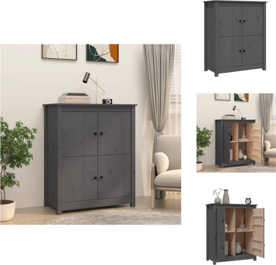VidaXL Dressoir Landelijke Stijl 83 x 41.5 x 100 cm Grijs Keukenkast