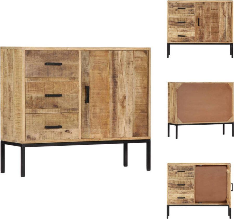 VidaXL Dressoir Mangohout 88 x 30 x 71 cm Handgemaakt Unieke houtnerven Keukenkast