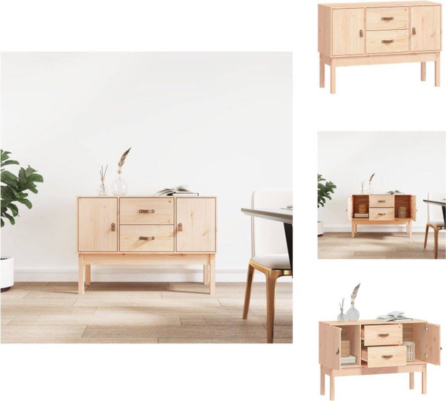 VidaXL Dressoir Massief Grenenhout 110 x 40 x 78 cm Tijdloos design Keukenkast