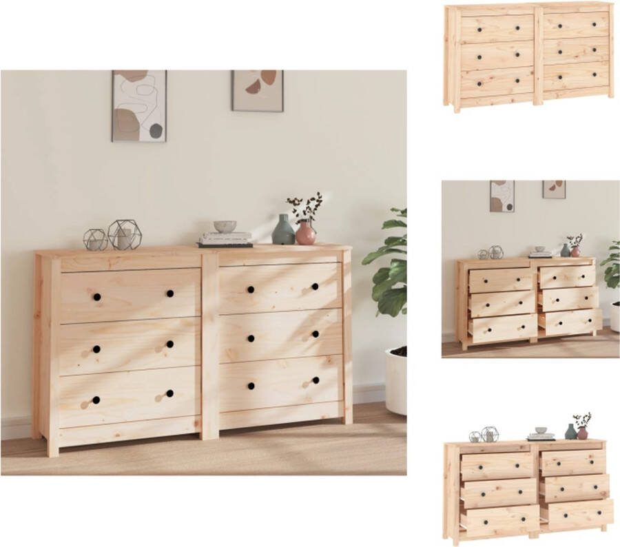 VidaXL Dressoir Massief Grenenhout 140 x 35 x 80 cm Opbergruimte Stevig Blad Keukenkast