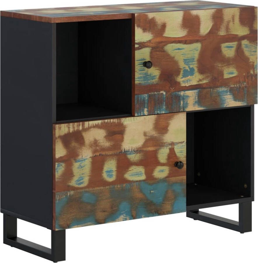 VidaXL -Dressoir-met-2-deuren-80x33x75-cm-massief-gerecycled-hout