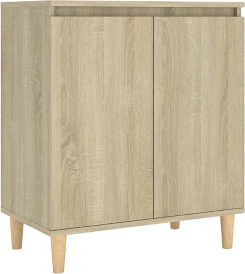 VidaXL Dressoir met houten poten 60x35x70 cm bewerkt hout sonoma eiken