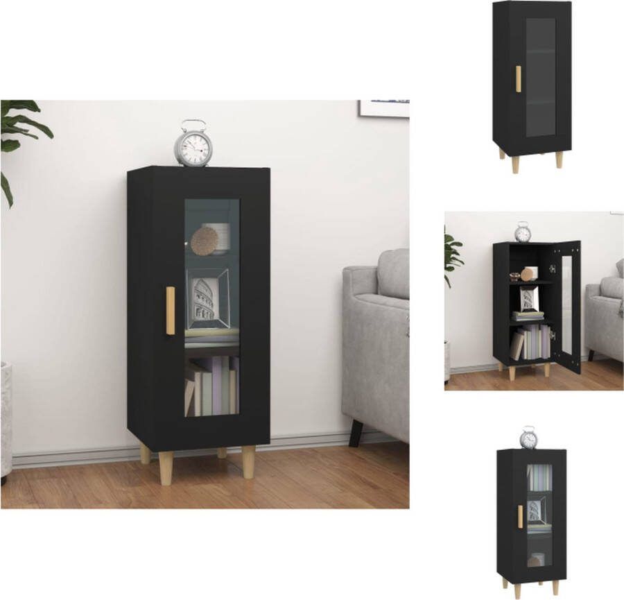 VidaXL Dressoir Meubelen 34.5 x 34 x 90 cm Zwart Keukenkast