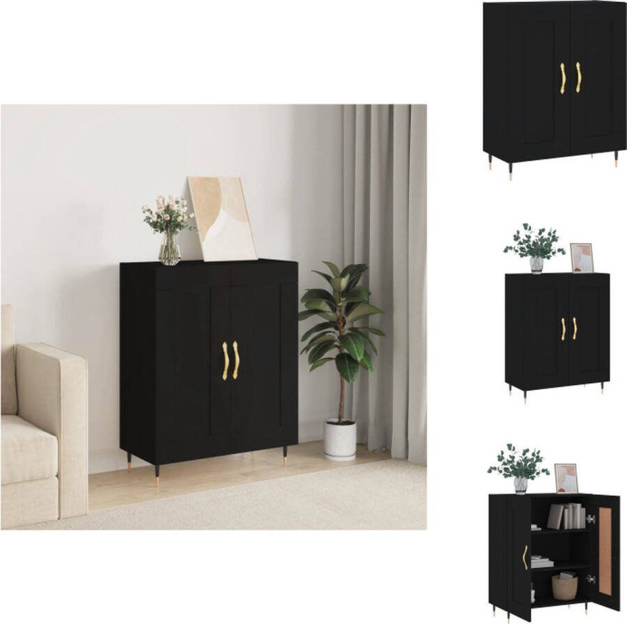 VidaXL Dressoir Meubels 69.5 x 34 x 90 cm Zwart Keukenkast