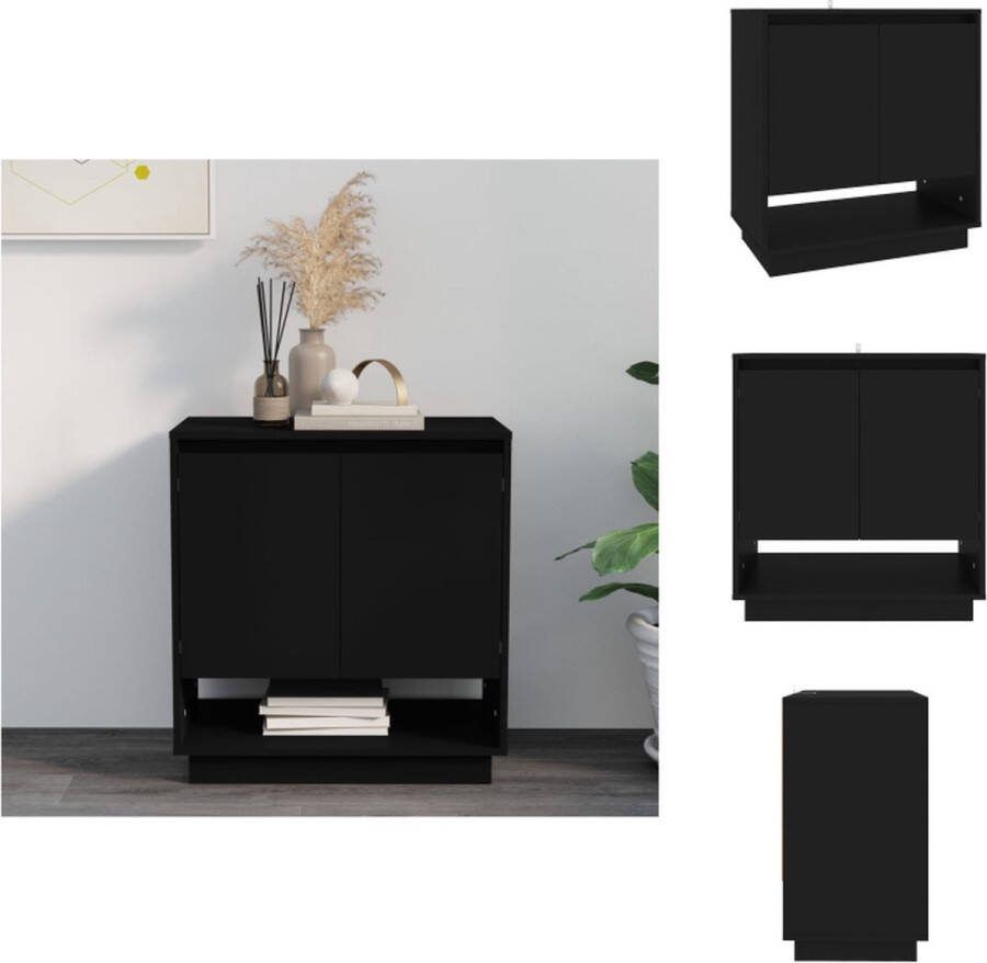 VidaXL Dressoir Minimalistisch Bijzetkast 70x41x75 cm Zwart spaanplaat Keukenkast