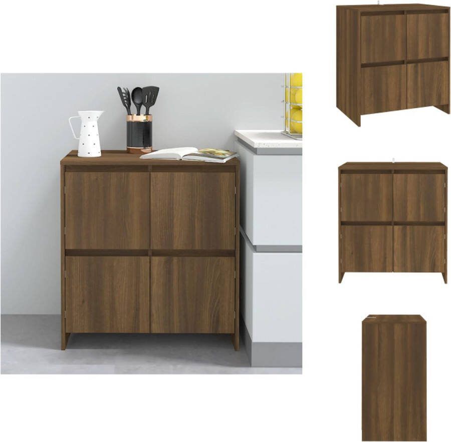 VidaXL Dressoir Minimalistisch Bruineiken 4 Deuren 70x41x75 cm Keukenkast