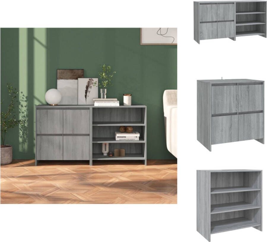 VidaXL Dressoir naam Dressoir 70 x 40.5 x 75 cm Grijs Sonoma Eiken Bewerkt hout Keukenkast
