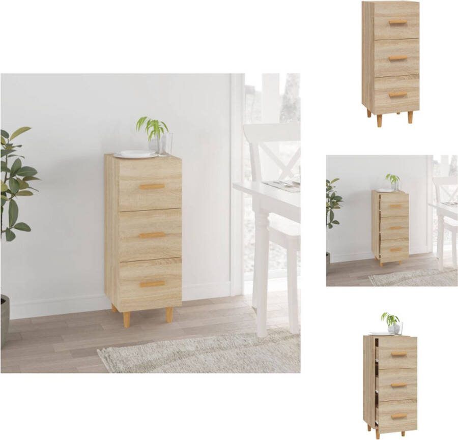 VidaXL Dressoir Nordic Sonoma Eiken 34.5 x 34 x 90 cm Keukenkast