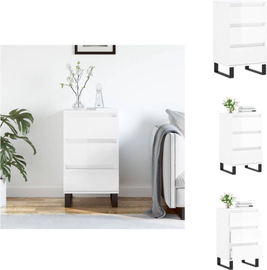 VidaXL Dressoir Opbergkast 40 x 35 x 70 cm Hoogglans wit Keukenkast