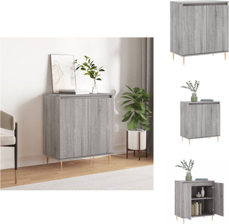 VidaXL Dressoir Opbergkast 60 x 35 x 70 cm Grijs Sonoma Eiken Bewerkt Hout en Ijzer Keukenkast