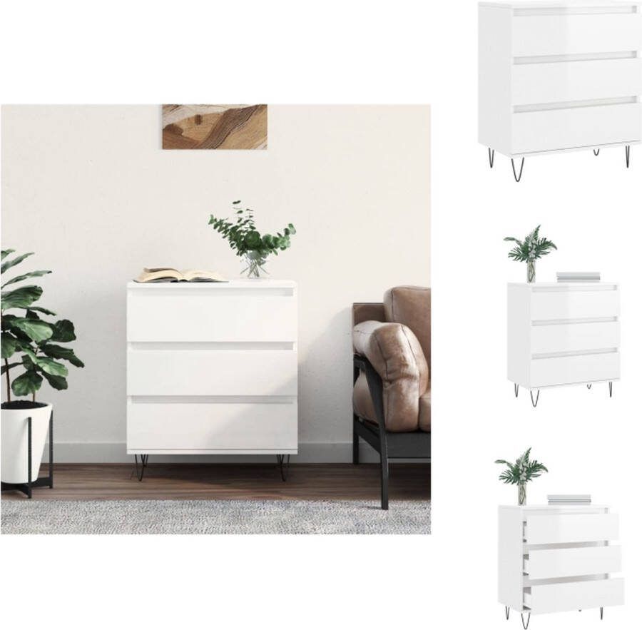 VidaXL Dressoir Opbergkast 60 x 35 x 70 cm Hoogglans wit Keukenkast