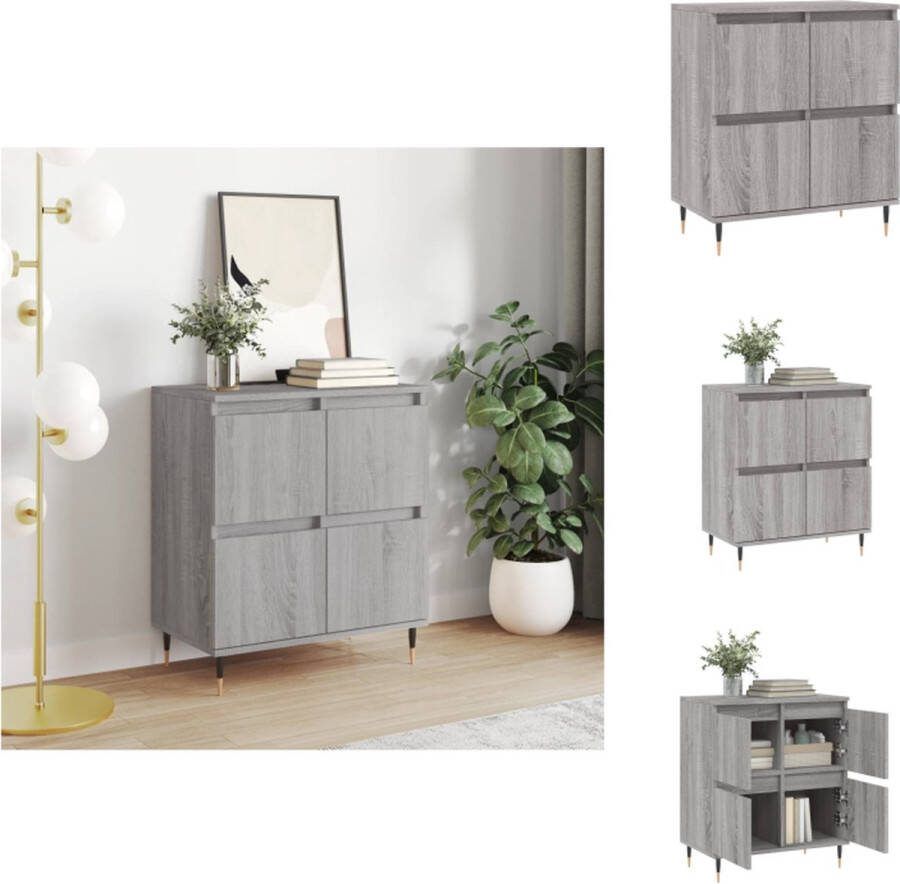 VidaXL Dressoir Opbergkast 60x35x70 cm Grijs Sonoma Eiken Duurzaam Materiaal Keukenkast