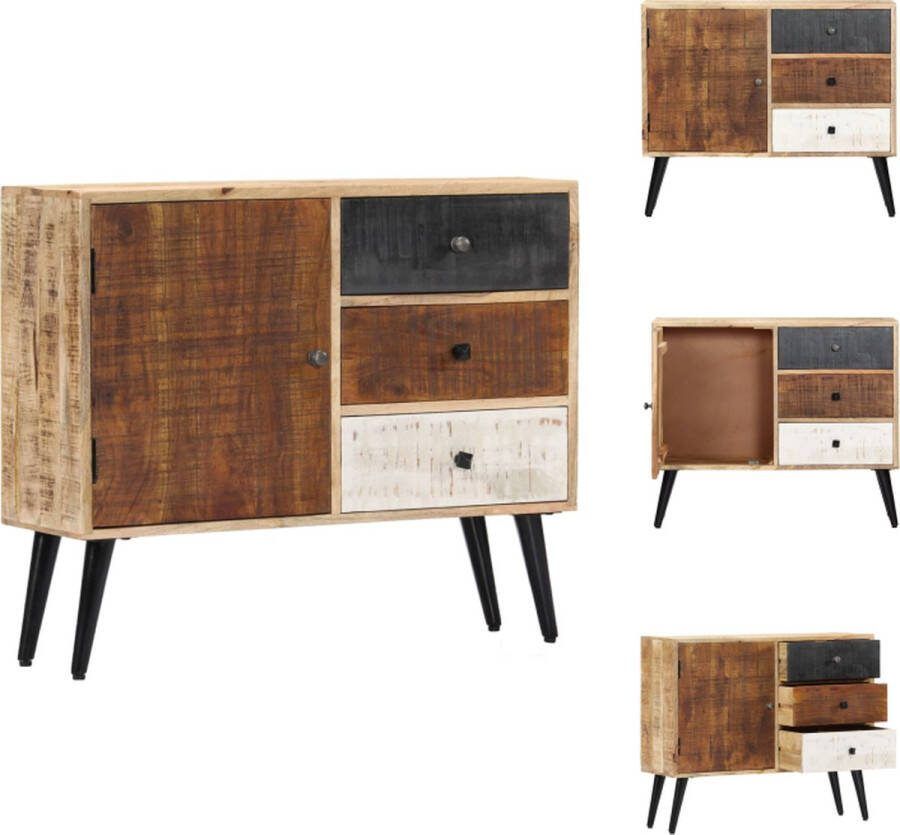VidaXL Dressoir Opbergmeubel 88 x 30 x 73 cm Mangohout Gepolijst en gelakt Keukenkast
