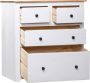 VidaXL Dressoir Panama Range 80x40x83 cm grenenhout wit VDXL_282657 - Thumbnail 1