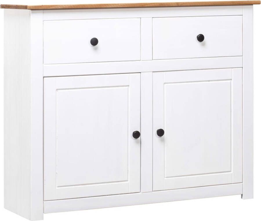 VidaXL -Dressoir-Panama-Range-93x40x80-cm-massief-grenenhout-wit